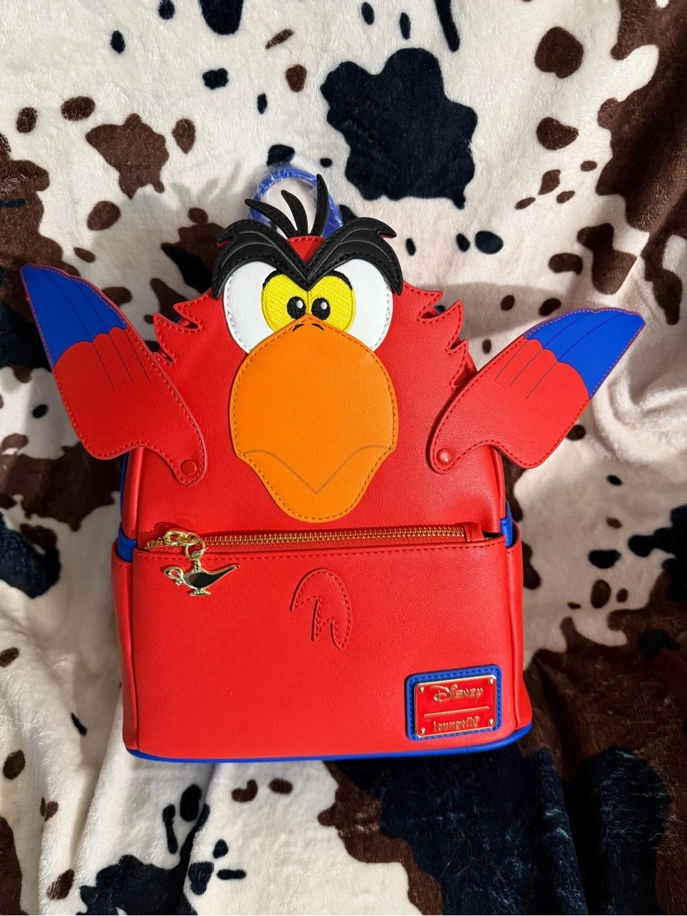 Loungefly Disney Lago Bird Character Backpack in Red, Orange, Blue